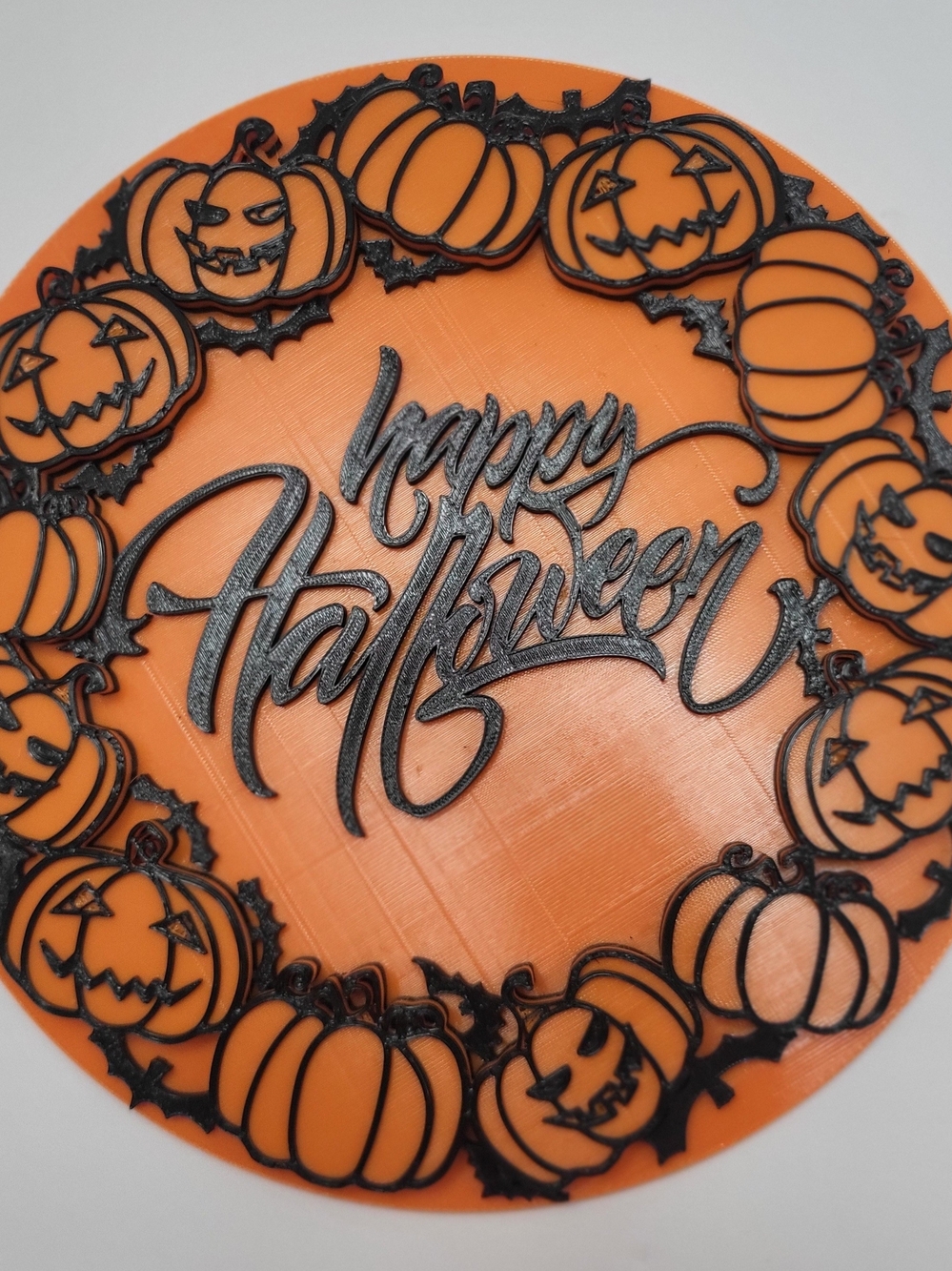 Happy Halloween Orange and Black Decorative Party Plate